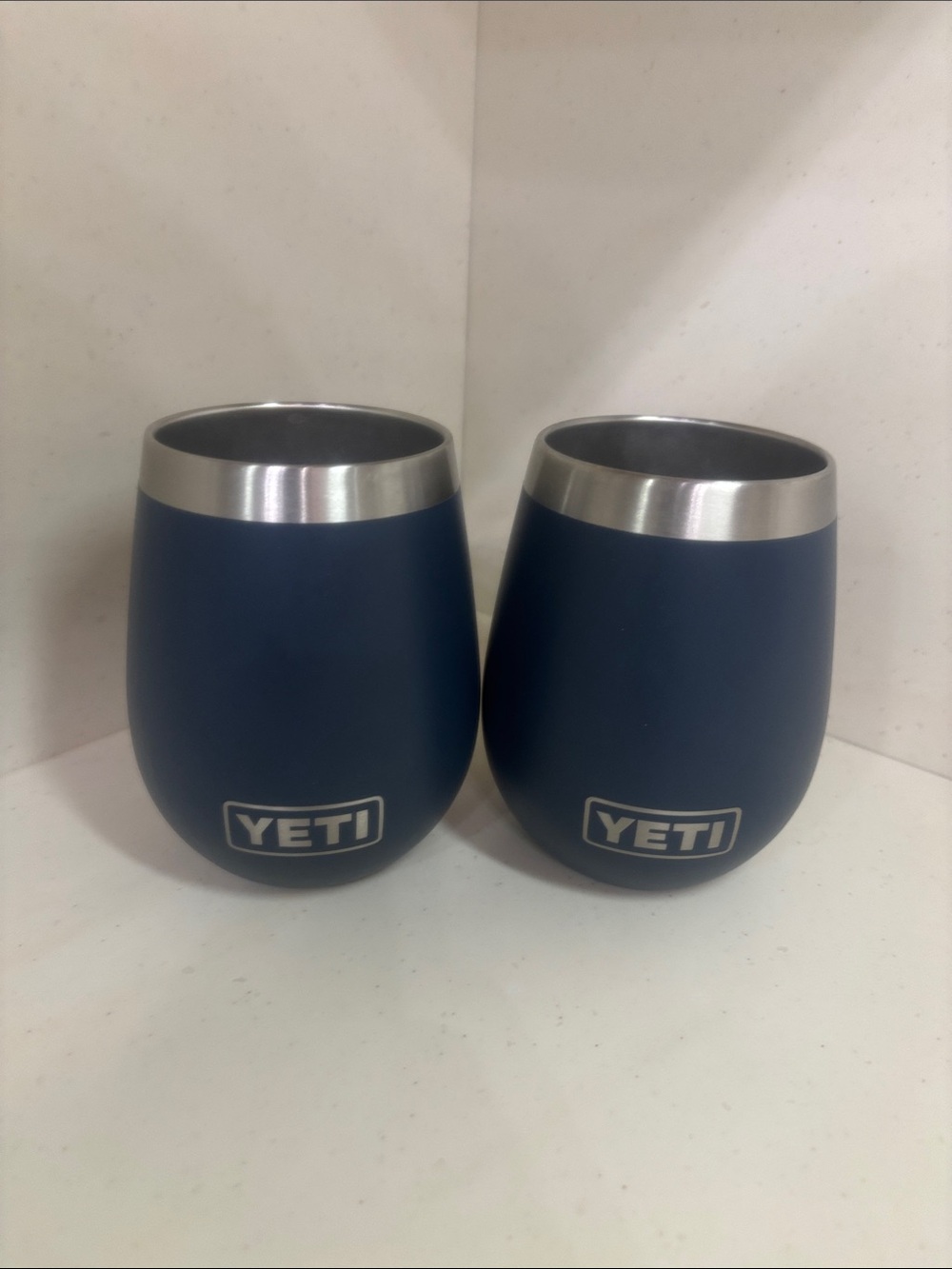 Yeti Navy Stainless Steel Insulated Wine Tumblers - Pair